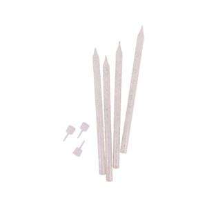 Kagelys sølvglitter 16-pak