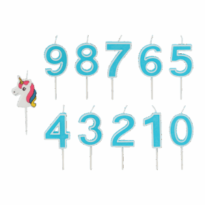 Unicorn fødselsdagslys sæt